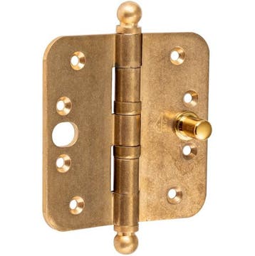 Kogellagerscharnier SKG3 89x89 ronde hoek bol messing antiek, Doe-het-zelf en Verbouw, Verzenden, Nieuw