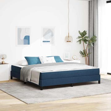 vidaXL Boxspringbed met matras Blauw 180 x 200 cm Stof, Verzenden, Nieuw, Blauw, Stof