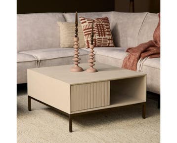 Salontafel Madison Sand | 80 cm | Vierkant, Ophalen of Verzenden, Nieuw