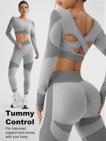 Naadloos Seamless Sportpak Dames - Ademend Yoga & Fitness Se, Verzenden, Nieuw