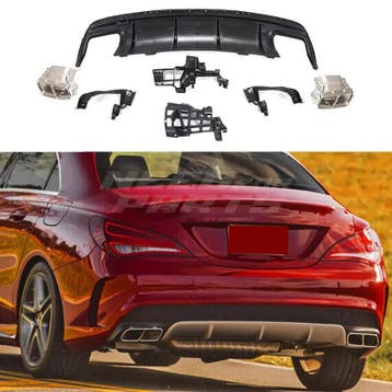 Diffuser With Chrome Exhaust Tips Voor Mercedes CLA, Auto-onderdelen, Ophalen of Verzenden, Nieuw