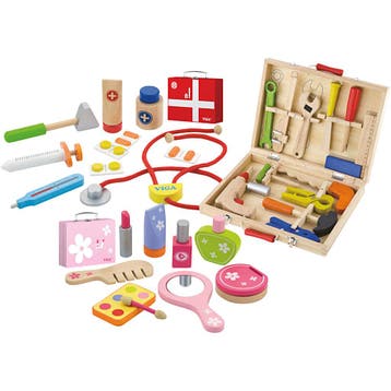 VIGA Houten Speelset, 33 onderdelen/ 1 set, Nieuw