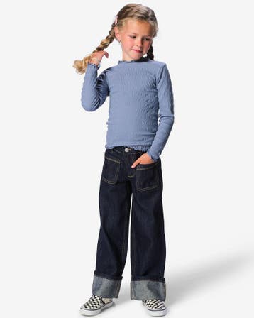 HEMA Kinderjeans wide fit denim, Verzenden, Nieuw