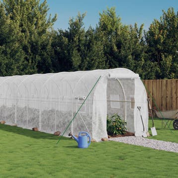 vidaXL Tuinkas met stalen frame 12 m² 6x2x2 m wit, Tuin en Terras, Kassen, Verzenden, Nieuw