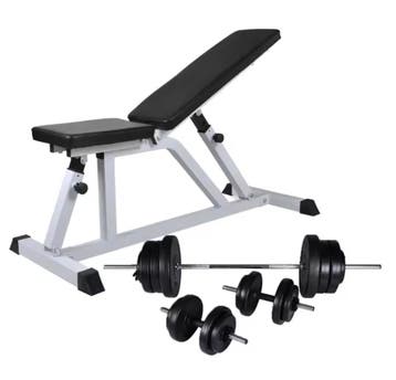 Verstelbare Halterbank met 60,5 kg Halterset – Thuisfitness, Sport en Fitness, Fitnessmaterialen, Verzenden, Nieuw