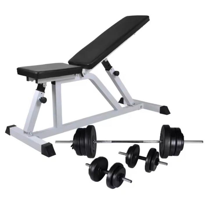 Verstelbare Halterbank met 60,5 kg Halterset – Thuisfitness, Sport en Fitness, Fitnessmaterialen, Nieuw, Verzenden