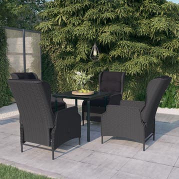 vidaXL 5-delige Tuinset donkergrijs, Verzenden, Nieuw, 4 zitplaatsen, Tuinset