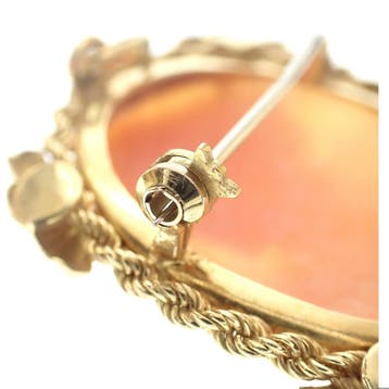 Antiek gouden broche/hanger met camee (Hanger of bedel), Ophalen of Verzenden, Gebruikt, Goud, Overige merken