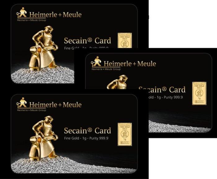 3 gram - Goud .999 - Heimerle + Meule - Verzegeld, Postzegels en Munten, Edelmetalen en Baren