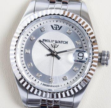 Philip Watch - Caribe Urban - Date - Silver - Diamonds -, Nieuw