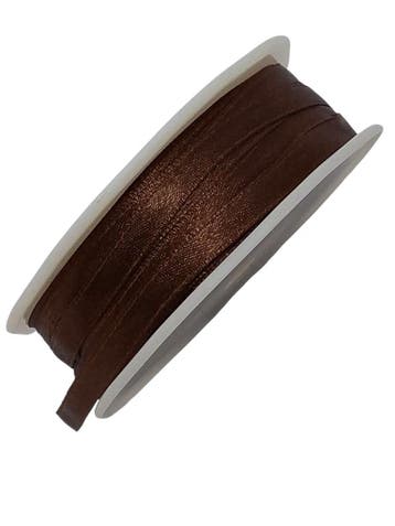 Satijnlint dubbelsatijn antennelint 710 bruin 6 mm rol 50, Ophalen of Verzenden, Nieuw