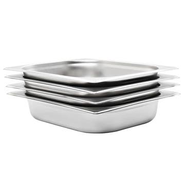 vidaXL Gastronormbakken 4 st GN 1/2 65 mm roestvrij staal, Verzenden, Nieuw