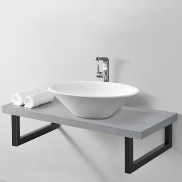 Ophangbeugel voor wastafelblad set van 2 zwart mat 50x20 cm, Verzenden, Nieuw