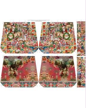Canvas Katoen Paneel Kerst Tas, Hobby en Vrije tijd, Stoffen en Lappen, Nieuw, Overige kleuren