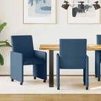 vidaXL Eetkamerstoelen met Wieltjes 2 pcs Blauw 57 x 66 x 94, Huis en Inrichting, Stoelen, Verzenden, Nieuw, Blauw