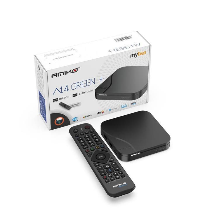 Amiko A14 Green+ Plus Android IPTV Mediastreamer mytv3, Audio, Tv en Foto, Mediaspelers, Nieuw, Minder dan 500 GB, HDMI, USB 2.0