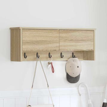 vidaXL Wandgemonteerde kapstok met plank Sonoma Eiken 80 x, Verzenden, Nieuw