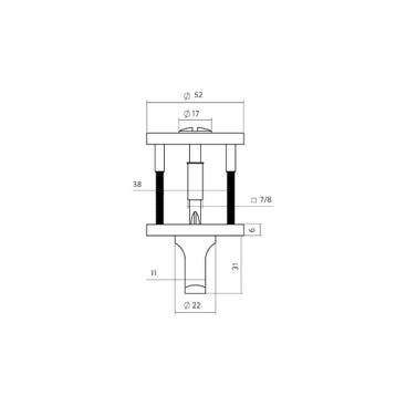 Intersteel WC-sluiting verdekt ø52x6mm - met stift 6-8mm -, Verzenden, Nieuw