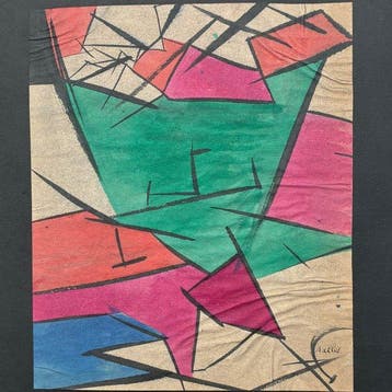 Francis Salles (1926-2003) - Composition abstraite, Antiek en Kunst