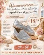 ACTIE  Zilveren espadrilles met sierlijk borduurdetail, Kleding | Dames, Schoenen, Ophalen of Verzenden, Nieuw, Overige kleuren