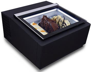 CombiSteel Schepijsvitrine Tafelmodel | Zwart | 3x 5L | Stat, Witgoed en Apparatuur, Koelkasten en IJskasten, Ophalen of Verzenden