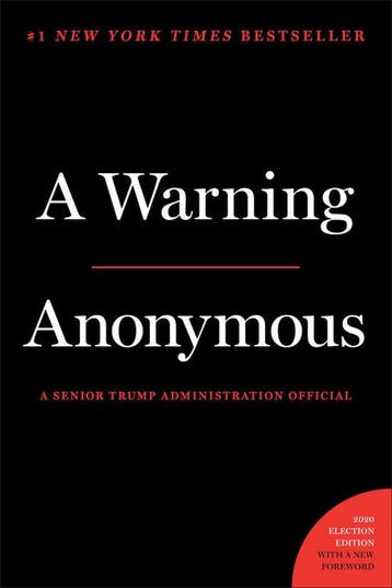 A Warning - Anonymous 9781538719497, Boeken, Verzenden, Gelezen, Anonymous