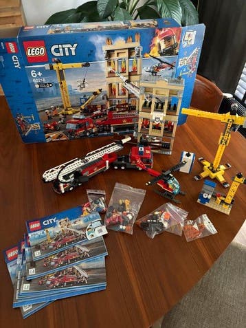 Lego Set - 60216 - City - Fire Ladder Truck and Fire Station, Nieuw