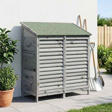 vidaXL Tuinschuur met dak Grijs 106 x 56 x 113,5 cm Massief, Verzenden, Nieuw