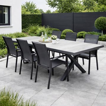 New Valley New Delhi dining tuinset 224x103x74,5 cm 7 delig, Ophalen of Verzenden, Nieuw
