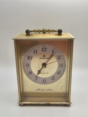 Klok - Junghans - Metaal - 1970-1980 - JUNGHANS tafelklok