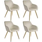 Eetkamerstoel Marilyn fluweellook, gouden poten - creme/goud, Verzenden, Nieuw