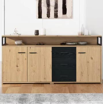 Opbergkast 150 cm – Kast met 3 Deuren en 3 Lades Industrieel, Huis en Inrichting, Kasten | Overige, Verzenden, Nieuw