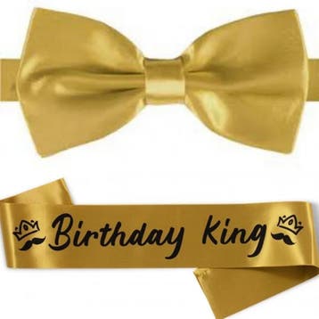 Sjerp en slinger set Birthday Queen en Happy Birthday goud, Verzenden, Nieuw, Versiering, Verjaardag
