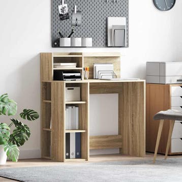 vidaXL Bureau Sonoma Eiken Bewerkt hout 90 x 48 x 101,5 cm, Verzenden, Nieuw