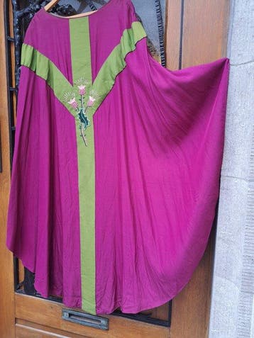 Chasuble Kazuivel Liturgisch Dalmatiek - Art Deco - Paarse