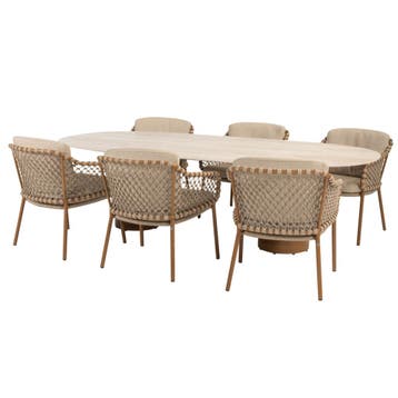 Colorado Martinique dining tuinset 240x105xH75 cm 7 delig, Ophalen of Verzenden, Nieuw