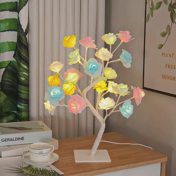 Sfeervolle Rozenboom Tafellamp - Multicolor LED Nachtlampje,, Verzenden, Nieuw