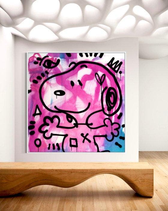 LAPSUS (1990) - Snoopy forte abbraccio - XL, Antiek en Kunst, Kunst | Schilderijen | Modern