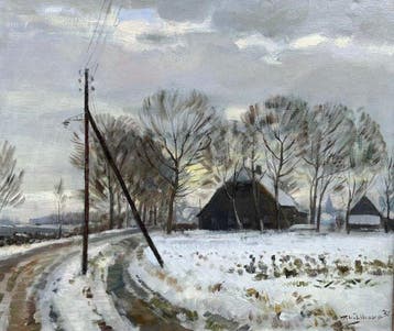 Daan Muhlhaus (1907-1981) - Winters landschap, Antiek en Kunst