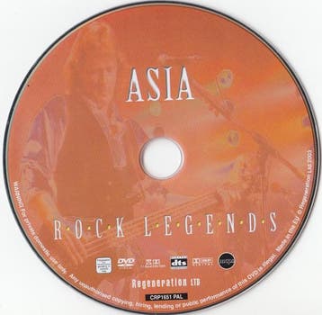 Asia – Rock Legends (DVD, 2003), Ophalen of Verzenden, Gebruikt