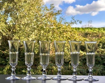 Baccarat - Champagne fluitje (6) - tulp - Kristal -