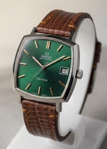 Omega - Vintage Genève Automatic - Green Sunburst Dial - TV, Nieuw