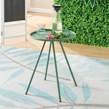 Tuintafel Fosen rond 55xØ42 cm groen [en.casa], Verzenden, Nieuw