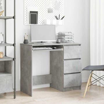 vidaXL Bureau 90x45x76 cm bewerkt hout betongrijs, Verzenden, Nieuw