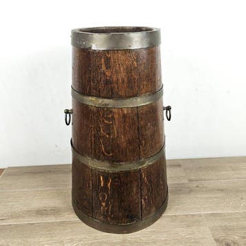 Stoel - Kan, wandelstok, parapluhouder - Hout, Koper, Antiek en Kunst