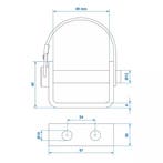 ProPlus Klepscharnierhouder – 71 mm – Ø12 mm – Met Bo, Ophalen of Verzenden, Nieuw