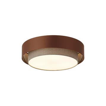 Moderne plafonnière donker brons met taupe 50cm 3-lichts -, Huis en Inrichting, Verzenden, Nieuw, Metaal