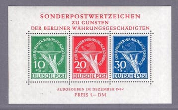 Berlijn 1949 - Blok van valuta-slachtoffers - Mi. Block 1, Gestempeld