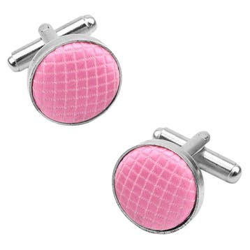 Fako Bijoux - Manchetknopen - Staal & Ruit - Ø 16mm - Roze, Verzenden, Nieuw