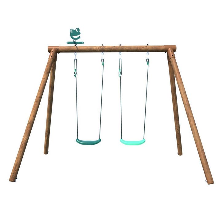 Soulet Dubbele Schommel Alizée Hout Vrijstaand 190 x 265 cm, Kinderen en Baby's, Speelgoed | Buiten | Speeltoestellen, Schommel
